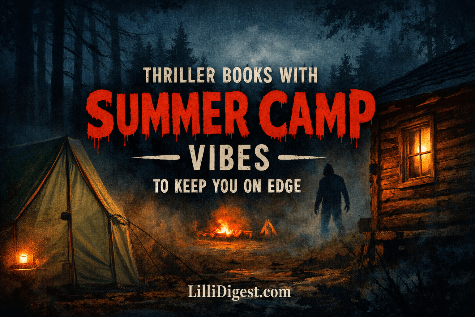 Thriller books set at a creepy summer camp at night